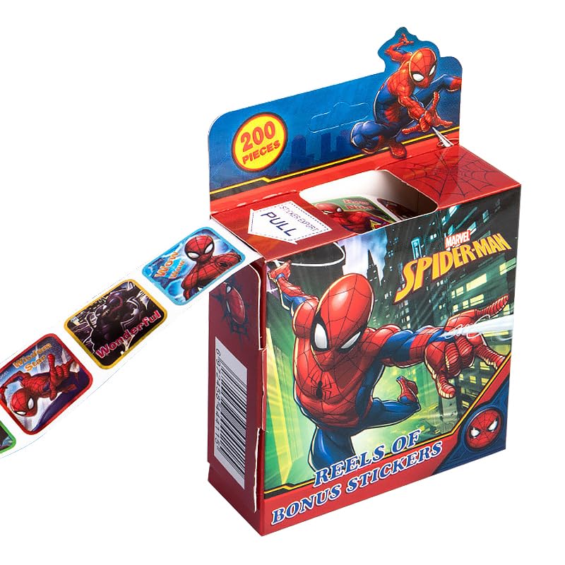 HASTHIP 200Pcs Spider Man Stickers for Kids Rewards, 0.98 inch Spiderman Cartoonish Sticker of 10 Patterns, Party Bag Fillers Boys Girls Teachers as Reward Craft Scrapbooking in Box Gift Set HASTHIP 200Pcs Spider Man Stickers for Kids Rewards, 0.98 inch Spiderman Cartoonish Sticker of 10 Patterns, Party Bag Fillers Boys Girls Teachers as Reward Craft Scrapbooking in Box Gift Set
